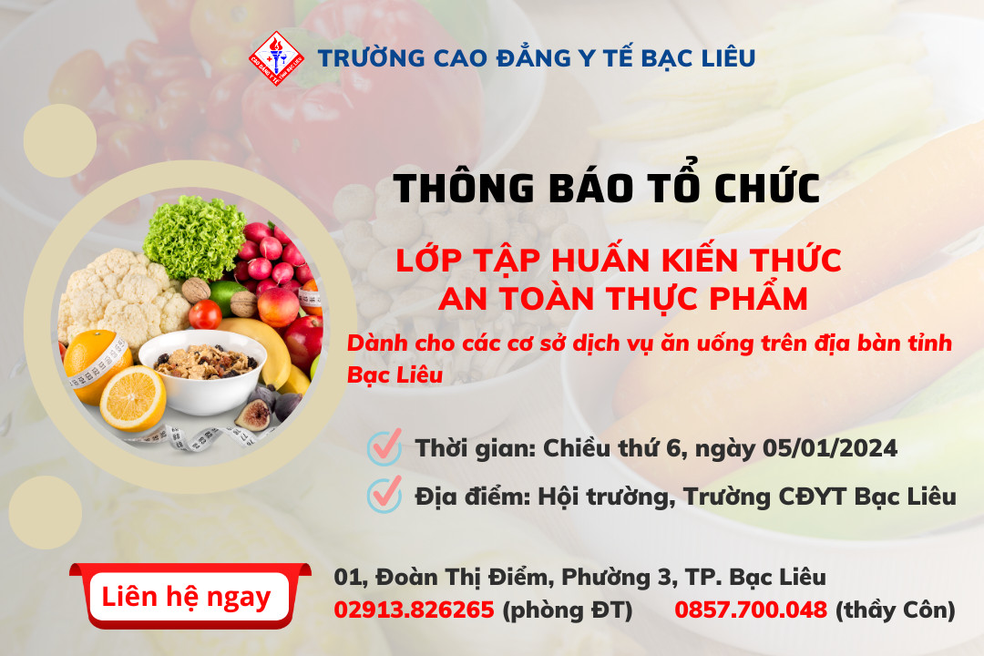 Chiêu sinh lớp tập huấn kiến thức an toàn thực phẩm