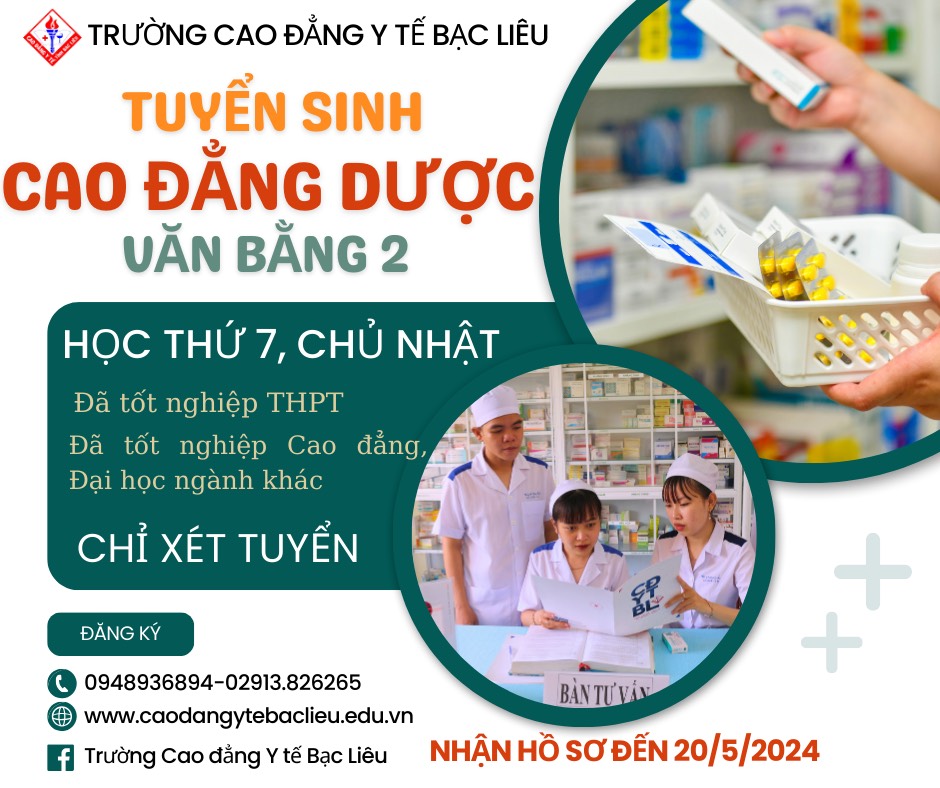 Chiêu sinh lớp cao đẳng Dược VB2 năm 2024