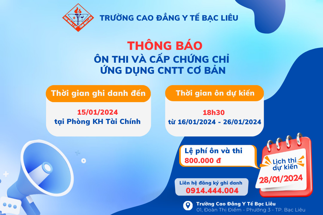 Chiêu sinh lớp UDCNTT cơ bản khóa 7