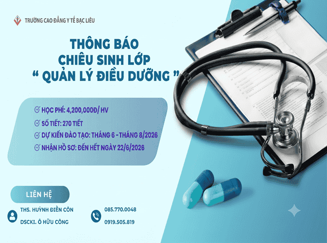 Chiêu sinh lớp Quản lý Điều dưỡng năm 2026