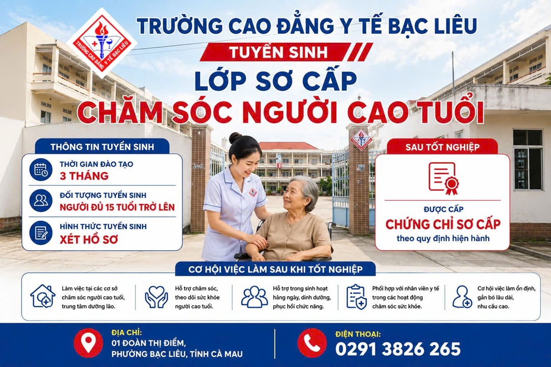 TUYỂN SINH LỚP SƠ CẤP CHĂM SÓC NGƯỜI CAO TUỔI